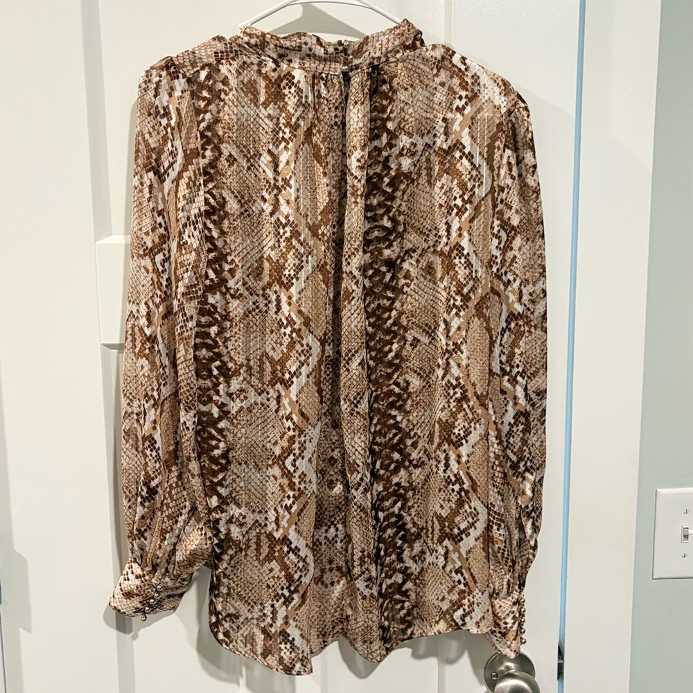 H&M Brown Snake Print Blouse